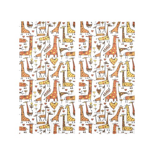 Giraffe Pattern Print Design 04 Gauze Curtain