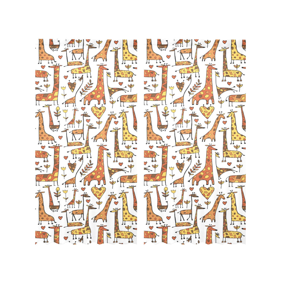 Giraffe Pattern Print Design 04 Gauze Curtain
