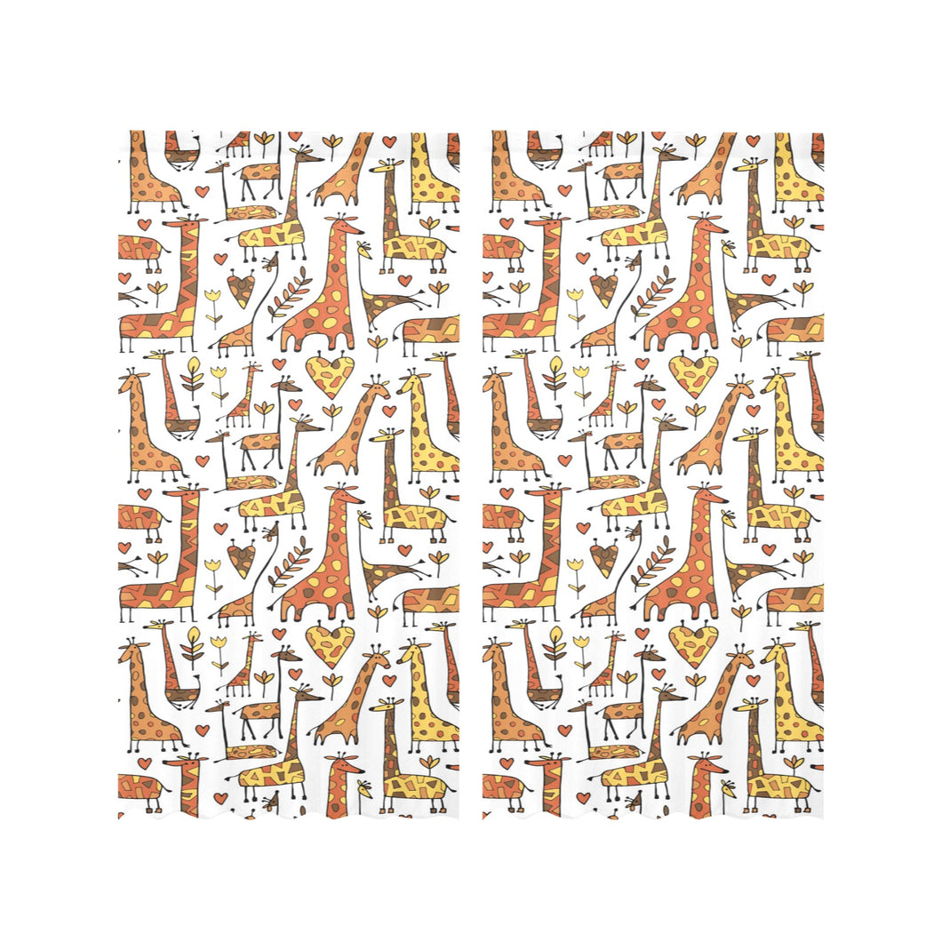 Giraffe Pattern Print Design 04 Gauze Curtain
