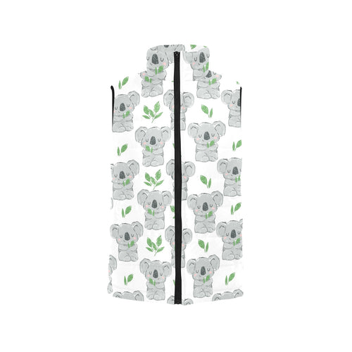 Hand drawn Koala leaves pattern Men's Padded Vest