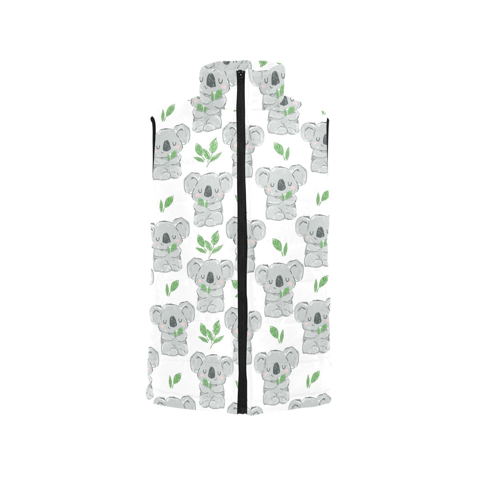 Hand drawn Koala leaves pattern Men's Padded Vest