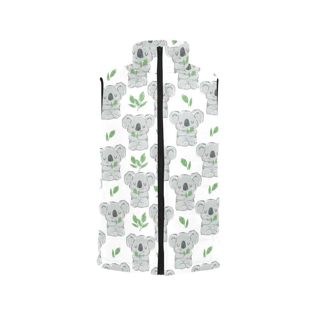 Hand drawn Koala leaves pattern Men's Padded Vest