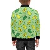 Avocado pattern green background Kids' Boys' Girls' Bomber Jacket