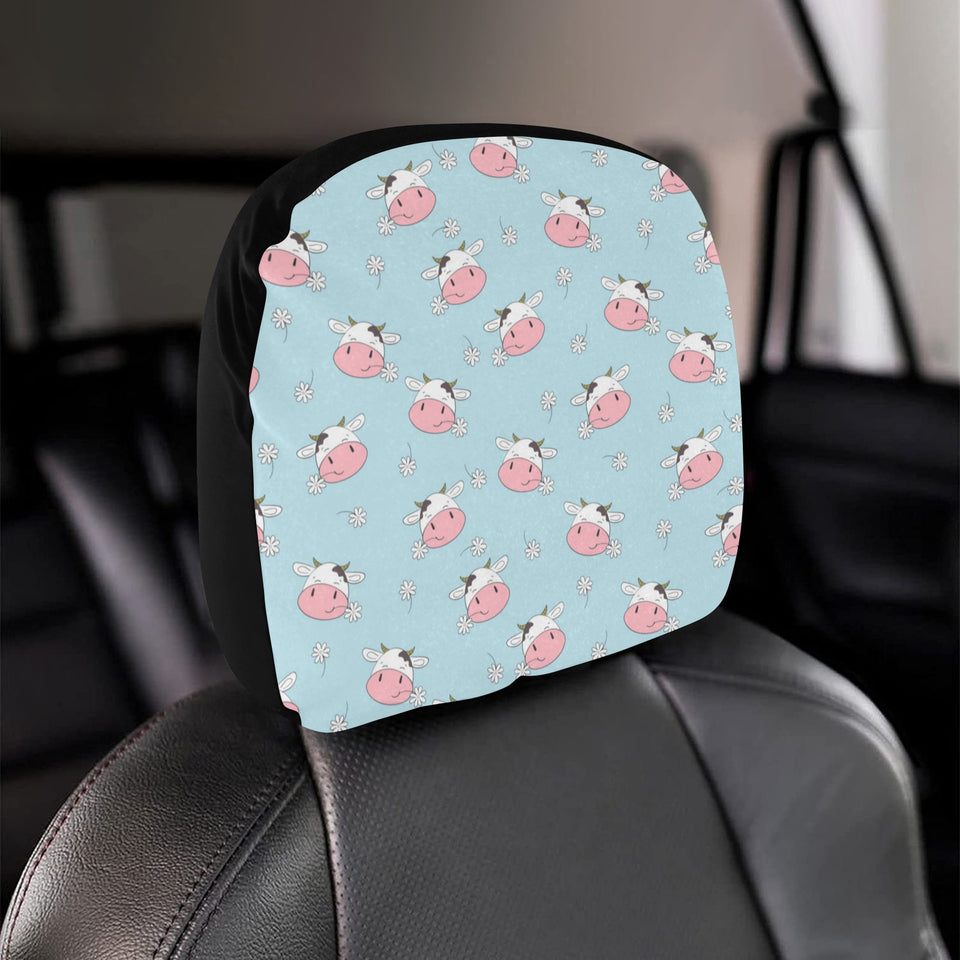 Cute cow flower pattern Car Headrest Cover