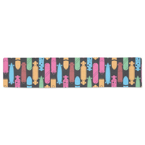 Skate Board Pattern Print Design 02 Table Runner