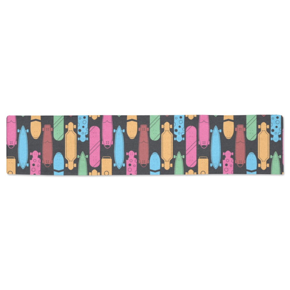 Skate Board Pattern Print Design 02 Table Runner