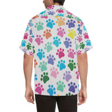 Dog Paws Pattern Print Design 01 Men's All Over Print Hawaiian Shirt (Model T58)