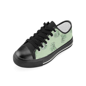 broccoli sketch pattern Kids' Boys' Girls' Low Top Canvas Shoes Black