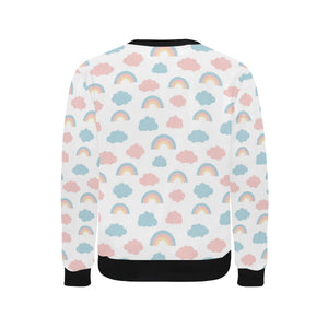 Cute rainbow clound pattern Men's Crew Neck Sweatshirt