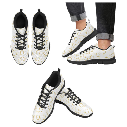 Bread Toast Pattern Print Design 01 Men's Breathable Sneakers ( Model 055)