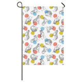 Siberian husky and colorful circle pattern House Flag Garden Flag