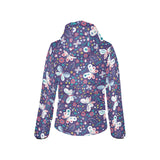 Colorful butterfly flower pattern.eps Women's Padded Hooded Jacket