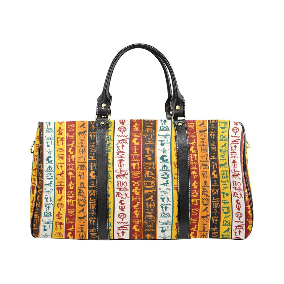 Egypt Hieroglyphics Pattern Print Design 01 Travel Bag