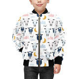 Cute sleeping sheep moon cloud pattern Kids' Boys' Girls' Bomber Jacket