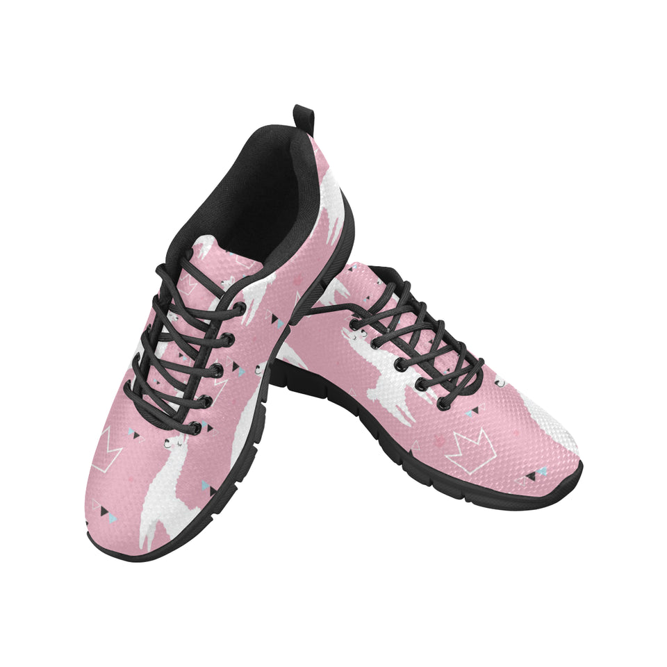 Llama Alpaca pink background Women's Sneaker Shoes