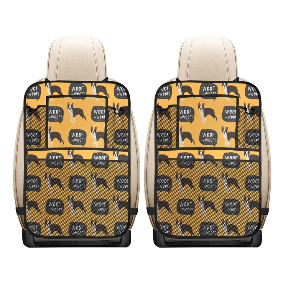 Boston terrier design pattern Car Seat Back Organizer