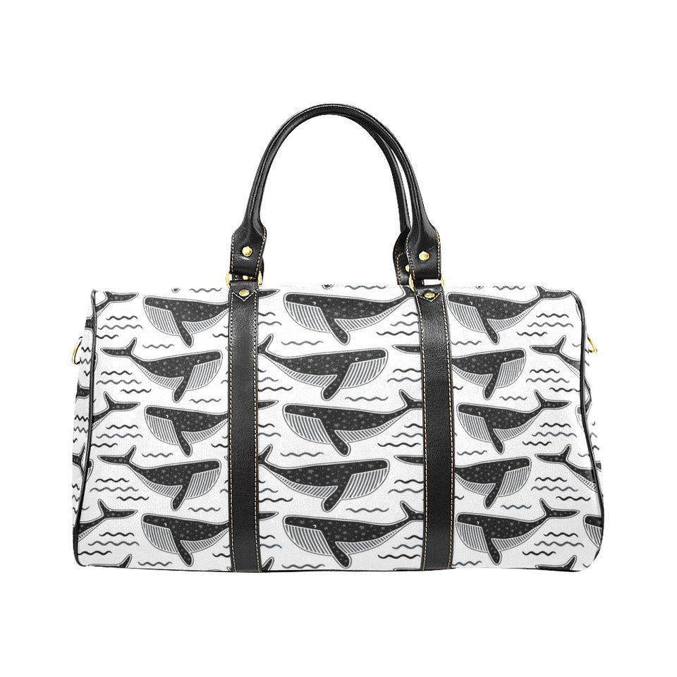 Black whale pattern Travel Bag
