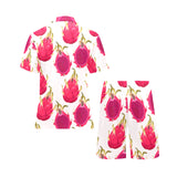 dragon fruits design pattern Men's V-Neck Short Pajama Set