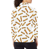 French fries potato pattern Women's Long Sleeve Polo Shirt