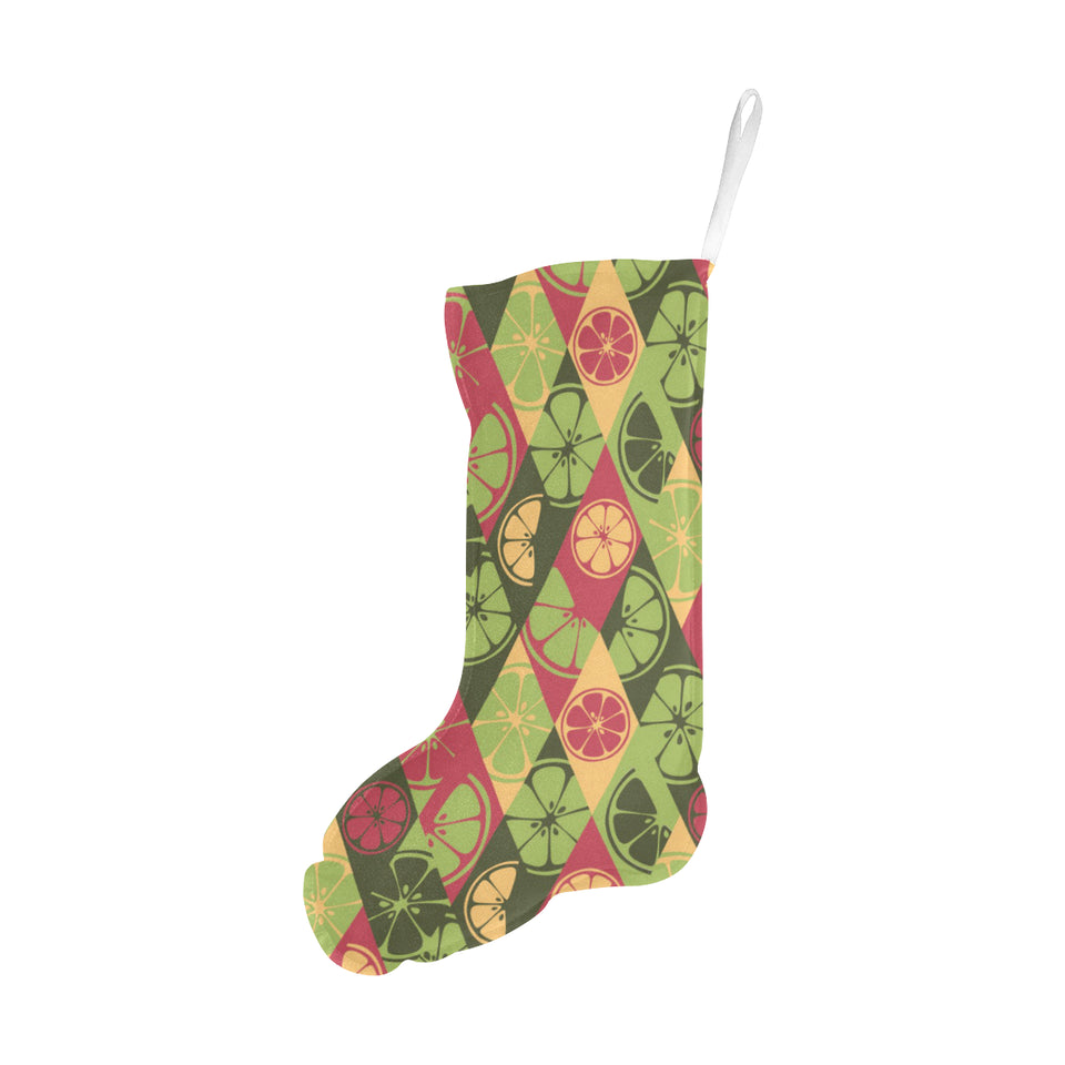 Cool Geometric lime pattern Christmas Stocking