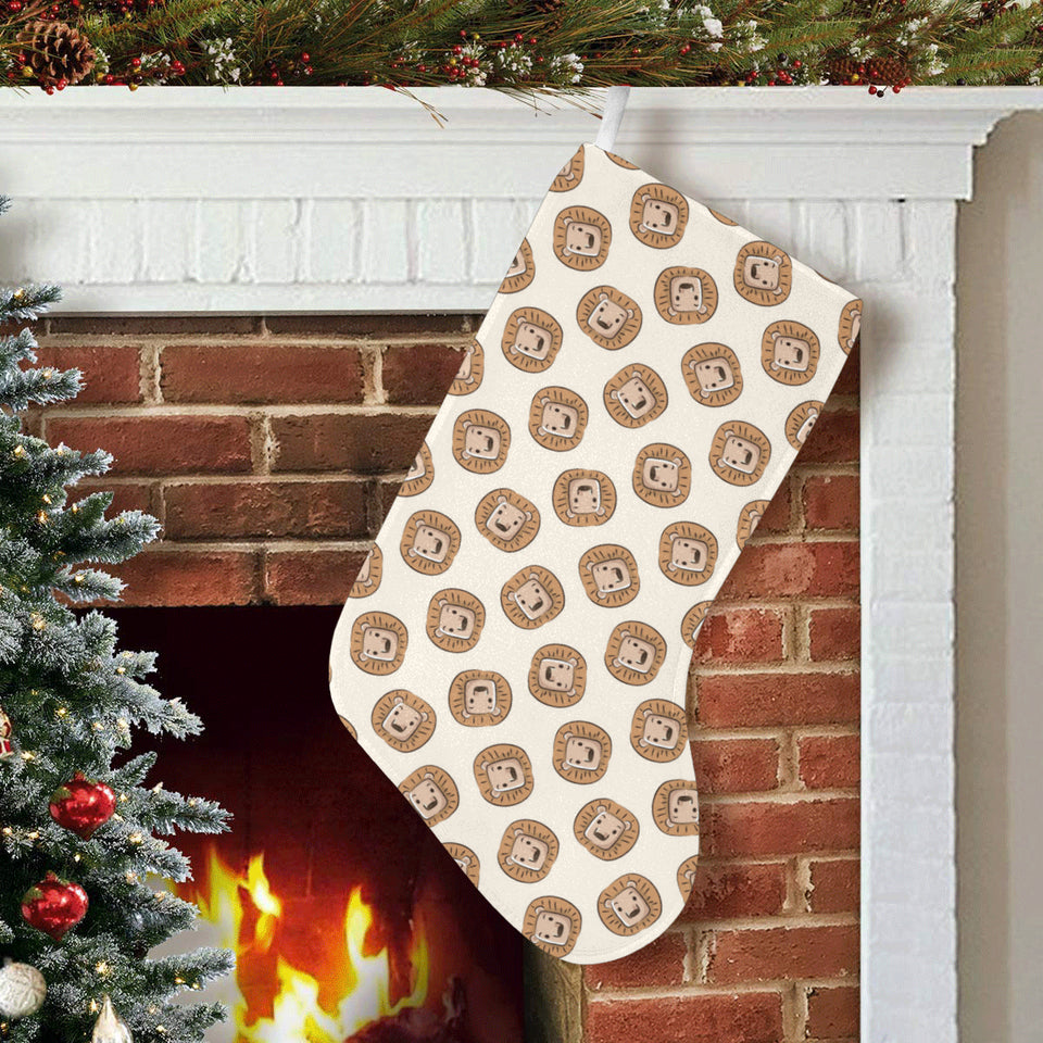 Lion Pattern Print Design 01 Christmas Stocking