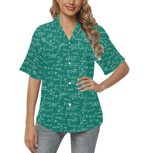 Math Pattern Print Design 01 Women's All Over Print Hawaiian Shirt
