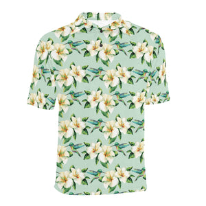 Hummingbird Pattern Print Design 01 Men's All Over Print Polo Shirt