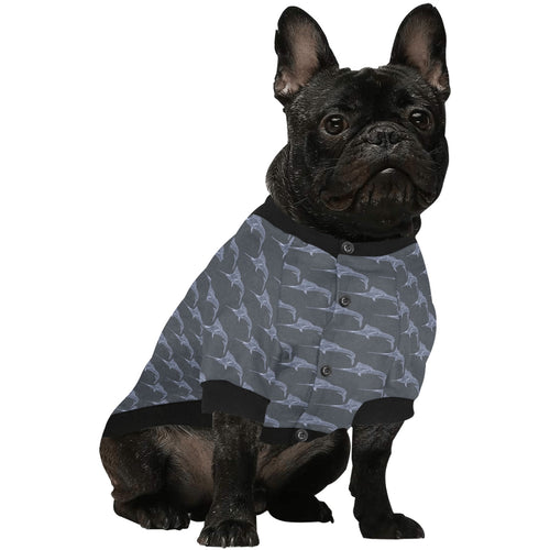 Swordfish Pattern Print Design 03 All Over Print Pet Dog Round Neck Fuzzy Shirt