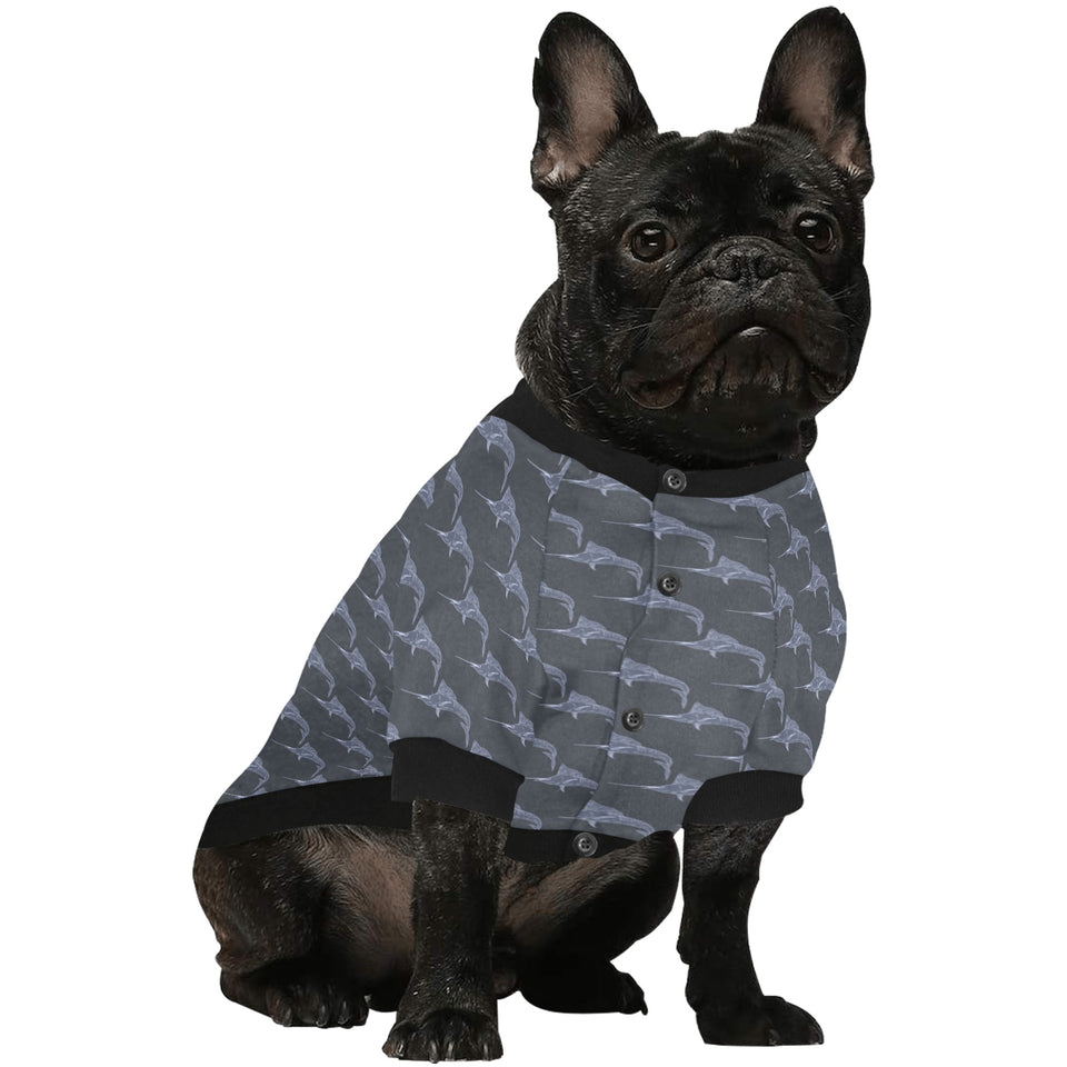 Swordfish Pattern Print Design 03 All Over Print Pet Dog Round Neck Fuzzy Shirt