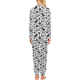 Crow dark floral pattern Women's All Over Print Pajama Set