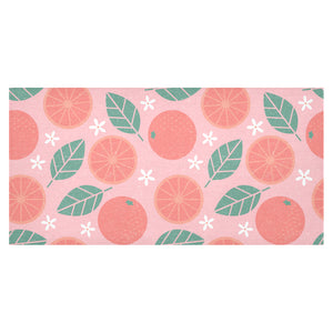 Grapefruit leaves flower pink background Tablecloth