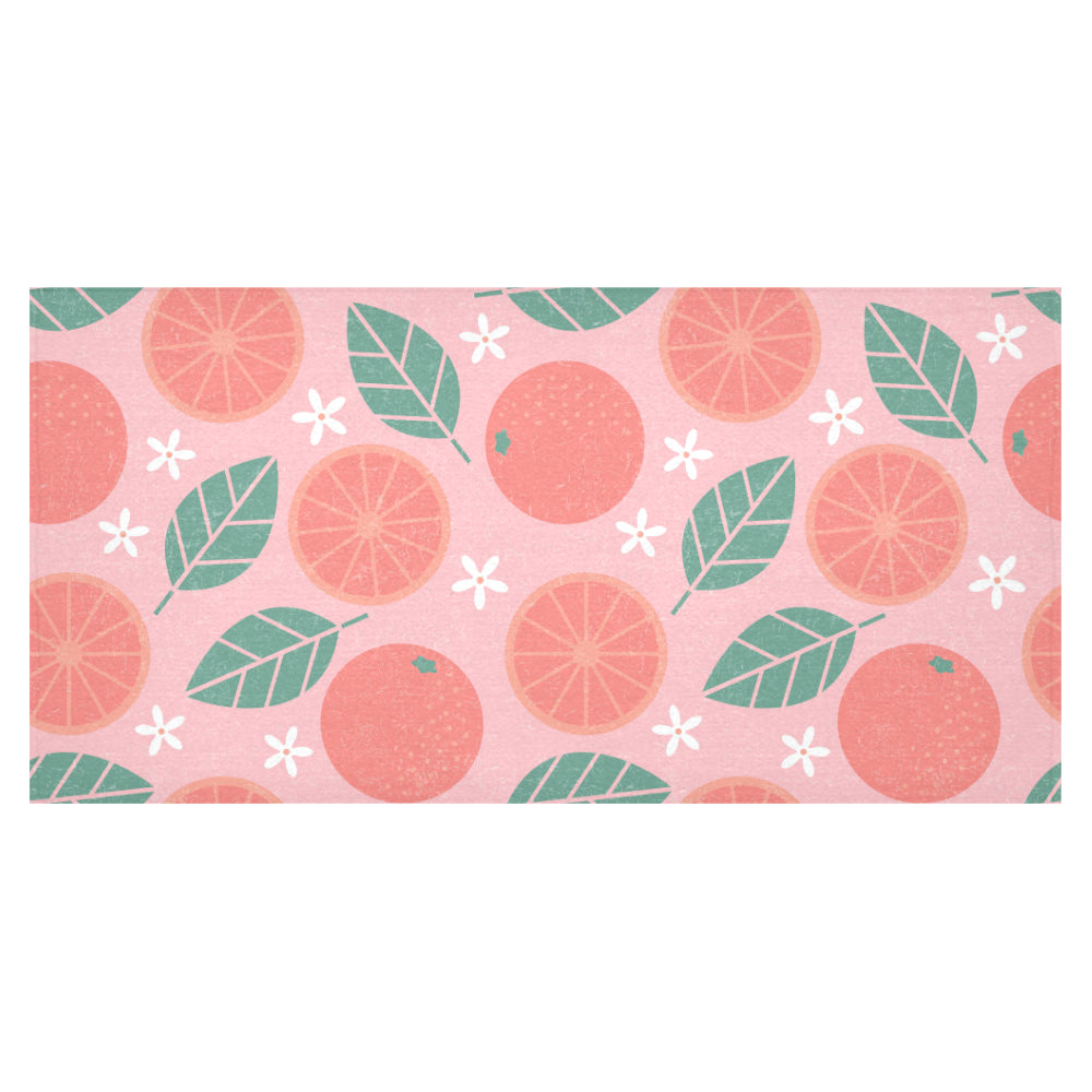 Grapefruit leaves flower pink background Tablecloth