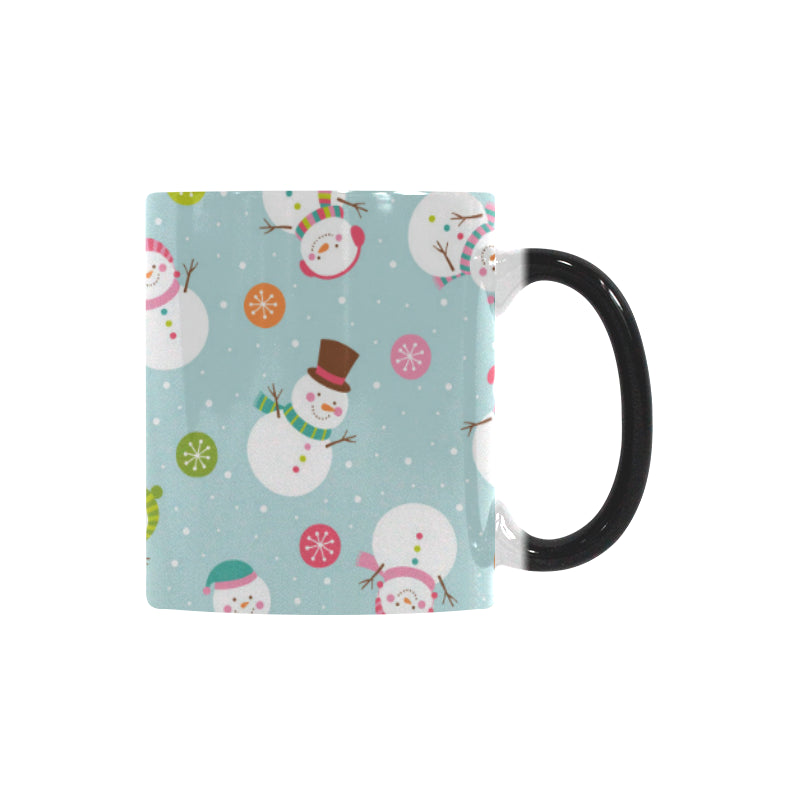 Cute snowman snowflake pattern Morphing Mug Heat Changing Mug