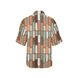 Wood Printed Pattern Print Design 02 Women's All Over Print Hawaiian Shirt