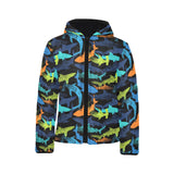 Colorful shark Kids' Boys' Girls' Padded Hooded Jacket