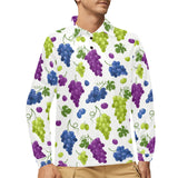 Grape pattern Men's Long Sleeve Polo Shirt