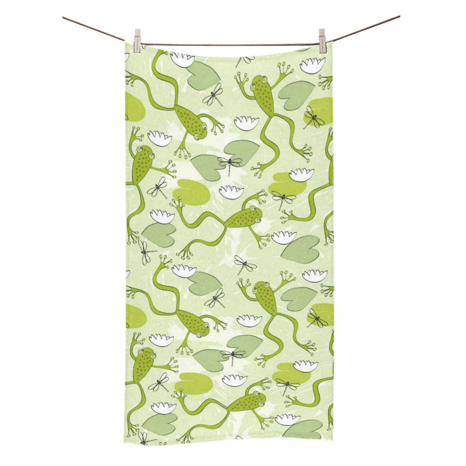 Cute frog dragonfly pattern Bath Towel