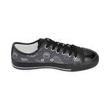sushi pattern black background Kids' Boys' Girls' Low Top Canvas Shoes Black