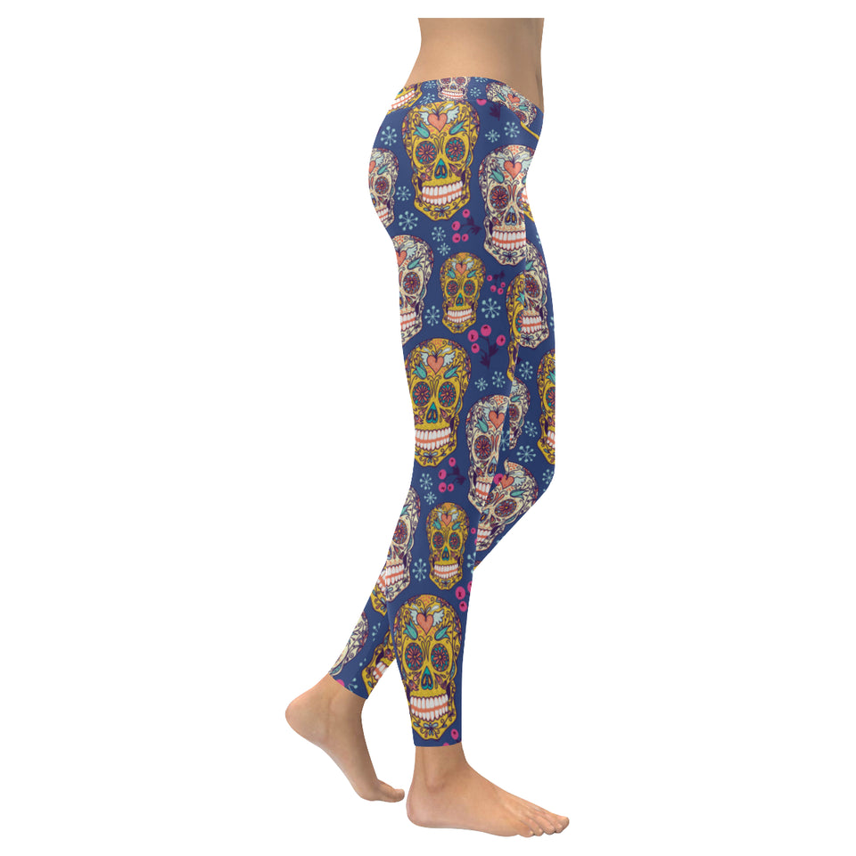 Sugar skull flower pattern Women's Legging Fulfilled In US