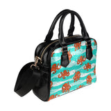 Octopuses sea wave background Shoulder Handbag