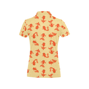 Goldfish Pattern Print Design 02 Women's All Over Print Polo Shirt