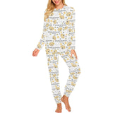 Golden Retriever Pattern Print Design 04 Women's All Over Print Pajama Set