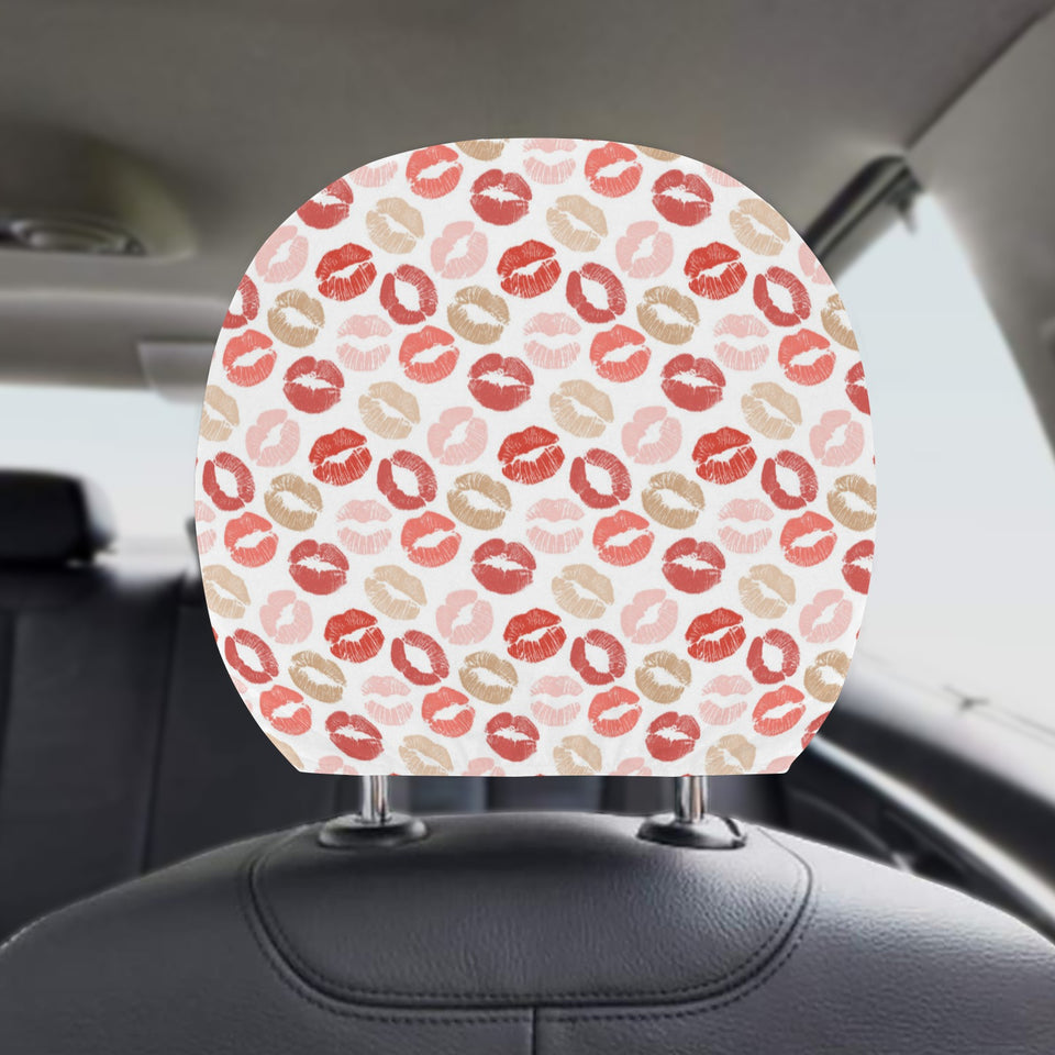 Lips Pattern Print Design 04 Car Headrest Cover