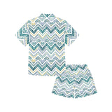 zigzag  chevron paint design pattern Kids' Boys' Girls' V-Neck Short Pajama Set