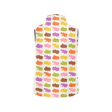 Hippopotamus Pattern Print Design 01 Women's Padded Vest