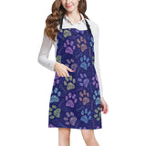 Dog Paws Pattern Print Design 02 All Over Print Adjustable Apron