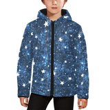 Night sky star pattern Kids' Boys' Girls' Padded Hooded Jacket