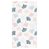 Black Gray Cream coral ginkgo leaves pattern Bath Towel