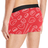 sushi pattern red background Men's All Over Print Boxer Briefs Men's Underwear