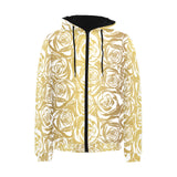 Rose Pattern Print Design 05 Men's Padded Hooded Jacket